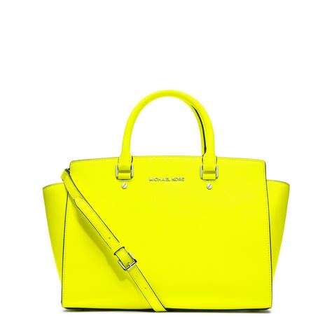 michael kors neon yellow handbag